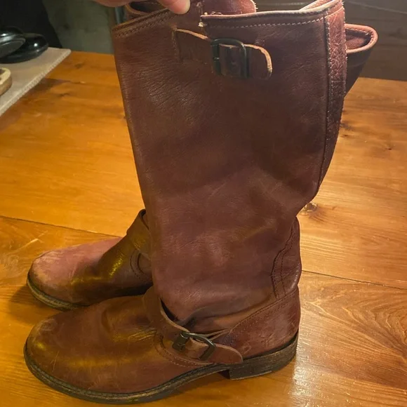 Women's Brown Leather Boots - Picture 2 of 11